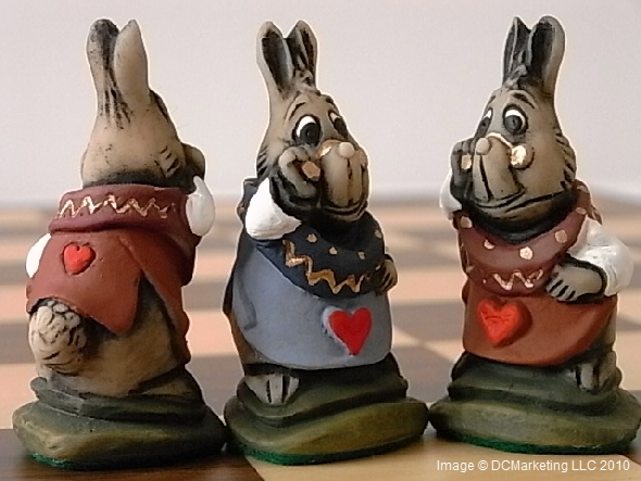 Alice In Wonderland Hand Painted Theme Chess Set